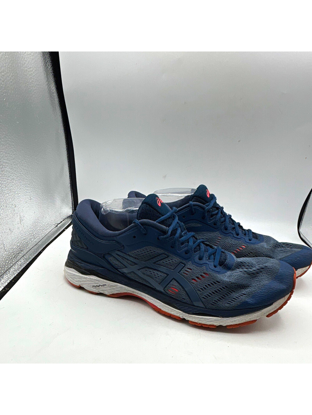 ASICS Gel-Kayano 24 Blue/Gray/Orange Running Shoes Men's Lace Up Low Top Size 13